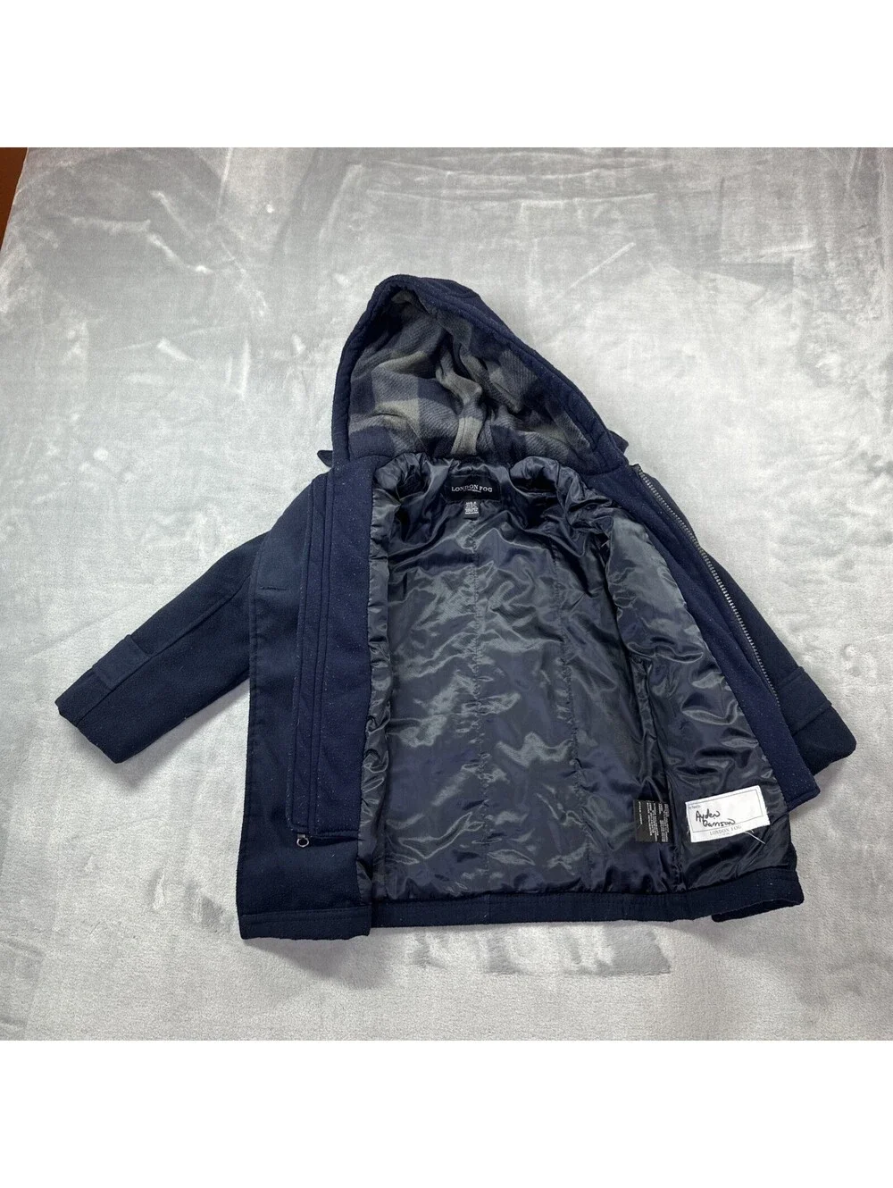 London Fog Gray Double Breasted Pea Coat Jacket Size 5 / 6 Pockets Lined